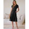 imageANRABESS Womens Summer Causal Dresses V Neck Short Sleeve Midi Dress 2026 Flowy Tiered Boho Beach Sundress Vacation OutfitsBlack
