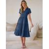 imageANRABESS Womens Summer Causal Dresses V Neck Short Sleeve Midi Dress 2026 Flowy Tiered Boho Beach Sundress Vacation OutfitsBlue