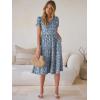imageANRABESS Womens Summer Causal Dresses V Neck Short Sleeve Midi Dress 2026 Flowy Tiered Boho Beach Sundress Vacation OutfitsFloral Blue