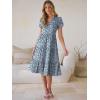 imageANRABESS Womens Summer Causal Dresses V Neck Short Sleeve Midi Dress 2026 Flowy Tiered Boho Beach Sundress Vacation OutfitsFloral Blue