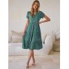 imageANRABESS Womens Summer Causal Dresses V Neck Short Sleeve Midi Dress 2026 Flowy Tiered Boho Beach Sundress Vacation OutfitsGreen Floral