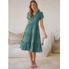imageANRABESS Womens Summer Causal Dresses V Neck Short Sleeve Midi Dress 2026 Flowy Tiered Boho Beach Sundress Vacation OutfitsGreen Floral