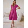 imageANRABESS Womens Summer Causal Dresses V Neck Short Sleeve Midi Dress 2026 Flowy Tiered Boho Beach Sundress Vacation OutfitsHot Pink