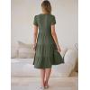 imageANRABESS Womens Summer Causal Dresses V Neck Short Sleeve Midi Dress 2026 Flowy Tiered Boho Beach Sundress Vacation OutfitsOlive