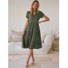 imageANRABESS Womens Summer Causal Dresses V Neck Short Sleeve Midi Dress 2026 Flowy Tiered Boho Beach Sundress Vacation OutfitsOlive