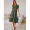 imageANRABESS Womens Summer Causal Dresses V Neck Short Sleeve Midi Dress 2026 Flowy Tiered Boho Beach Sundress Vacation OutfitsOlive