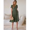 imageANRABESS Womens Summer Causal Dresses V Neck Short Sleeve Midi Dress 2026 Flowy Tiered Boho Beach Sundress Vacation OutfitsOlive