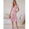 imageANRABESS Womens Summer Causal Dresses V Neck Short Sleeve Midi Dress 2026 Flowy Tiered Boho Beach Sundress Vacation OutfitsPink Floral