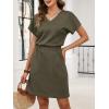 imageANRABESS Womens Summer Dresses Casual V Neck Short Sleeve Elastic Waist Mini Tshirt Dress Beach Vacation Sundress with PocketArmy Green