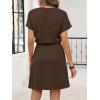 imageANRABESS Womens Summer Dresses Casual V Neck Short Sleeve Elastic Waist Mini Tshirt Dress Beach Vacation Sundress with PocketBrown