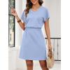 imageANRABESS Womens Summer Dresses Casual V Neck Short Sleeve Elastic Waist Mini Tshirt Dress Beach Vacation Sundress with PocketLight Blue