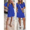 imageANRABESS Womens Summer Dresses Casual V Neck Short Sleeve Elastic Waist Mini Tshirt Dress Beach Vacation Sundress with PocketRoyal Blue