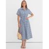 imageANRABESS Womens Summer Midi Dress Short Sleeve Striped Plaid Button Collar Shirt Dresses 2026 Casual Beach Vacation ClothesBlue White Plaid
