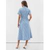 imageANRABESS Womens Summer Midi Dress Short Sleeve Striped Plaid Button Collar Shirt Dresses 2026 Casual Beach Vacation ClothesBlue White Stripe