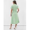 imageANRABESS Womens Summer Midi Dress Short Sleeve Striped Plaid Button Collar Shirt Dresses 2026 Casual Beach Vacation ClothesLight Green White Stripe