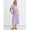 imageANRABESS Womens Summer Midi Dress Short Sleeve Striped Plaid Button Collar Shirt Dresses 2026 Casual Beach Vacation ClothesPurple White Stripe