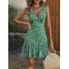 imageANRABESS Womens Summer Mini Dress 2026 Sleeveless Sexy Wrap V Neck ALine Boho Floral Sundress Casual Flowy Beach DressesFloral Green