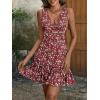 imageANRABESS Womens Summer Mini Dress 2026 Sleeveless Sexy Wrap V Neck ALine Boho Floral Sundress Casual Flowy Beach DressesFloral Red