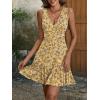 imageANRABESS Womens Summer Mini Dress 2026 Sleeveless Sexy Wrap V Neck ALine Boho Floral Sundress Casual Flowy Beach DressesFloral Yellow