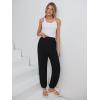 imageANRABESS Womens Summer Pants Cropped Elastic Waist Harem Barrel Lounge Casual Work Slacks Beach Vacation Clothes with PocketsBlack