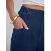imageANRABESS Womens Summer Pants Cropped Elastic Waist Harem Barrel Lounge Casual Work Slacks Beach Vacation Clothes with PocketsNavy Blue