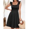 imageANRABESS Womens Summer Short Dress 2026 Square Neck Sleeveless A Line Ruffled Wedding Casual Cute Teen Beach Mini SundressBlack