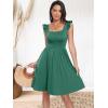 imageANRABESS Womens Summer Short Dress 2026 Square Neck Sleeveless A Line Ruffled Wedding Casual Cute Teen Beach Mini SundressGreen