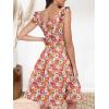 imageANRABESS Womens Summer Short Dress 2026 Square Neck Sleeveless A Line Ruffled Wedding Casual Cute Teen Beach Mini SundressOrange Floral