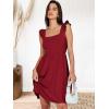 imageANRABESS Womens Summer Short Dress 2026 Square Neck Sleeveless A Line Ruffled Wedding Casual Cute Teen Beach Mini SundressWine Red