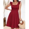 imageANRABESS Womens Summer Short Dress 2026 Square Neck Sleeveless A Line Ruffled Wedding Casual Cute Teen Beach Mini SundressWine Red