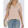 imageANRABESS Womens T Shirts Short Sleeve V Neck Shirts Summer Loose Fit Dressy Tops Business Casual Blouses 2026 Basic TeesAlmond