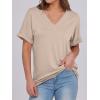 imageANRABESS Womens T Shirts Short Sleeve V Neck Shirts Summer Loose Fit Dressy Tops Business Casual Blouses 2026 Basic TeesAlmond