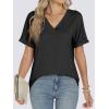 imageANRABESS Womens T Shirts Short Sleeve V Neck Shirts Summer Loose Fit Dressy Tops Business Casual Blouses 2026 Basic TeesBlack