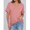 imageANRABESS Womens T Shirts Short Sleeve V Neck Shirts Summer Loose Fit Dressy Tops Business Casual Blouses 2026 Basic TeesCoral