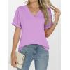 imageANRABESS Womens T Shirts Short Sleeve V Neck Shirts Summer Loose Fit Dressy Tops Business Casual Blouses 2026 Basic TeesLight Purple