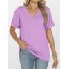 imageANRABESS Womens T Shirts Short Sleeve V Neck Shirts Summer Loose Fit Dressy Tops Business Casual Blouses 2026 Basic TeesLight Purple