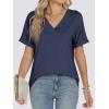 imageANRABESS Womens T Shirts Short Sleeve V Neck Shirts Summer Loose Fit Dressy Tops Business Casual Blouses 2026 Basic TeesNavy Blue