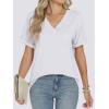 imageANRABESS Womens T Shirts Short Sleeve V Neck Shirts Summer Loose Fit Dressy Tops Business Casual Blouses 2026 Basic TeesWhite