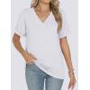 imageANRABESS Womens T Shirts Short Sleeve V Neck Shirts Summer Loose Fit Dressy Tops Business Casual Blouses 2026 Basic TeesWhite