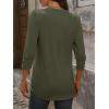 imageANRABESS Womens Tops 34 Sleeve Casual Henley Shirts V Neck Buttons Dressy Work Business Blouses 2026 Spring Trendy ClothesArmy Green