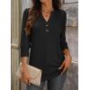 imageANRABESS Womens Tops 34 Sleeve Casual Henley Shirts V Neck Buttons Dressy Work Business Blouses 2026 Spring Trendy ClothesBlack