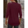 imageANRABESS Womens Tops 34 Sleeve Casual Henley Shirts V Neck Buttons Dressy Work Business Blouses 2026 Spring Trendy ClothesBurgundy