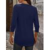 imageANRABESS Womens Tops 34 Sleeve Casual Henley Shirts V Neck Buttons Dressy Work Business Blouses 2026 Spring Trendy ClothesDark Blue