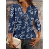 imageANRABESS Womens Tops 34 Sleeve Casual Henley Shirts V Neck Buttons Dressy Work Business Blouses 2026 Spring Trendy ClothesDark Navy Floral