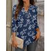 imageANRABESS Womens Tops 34 Sleeve Casual Henley Shirts V Neck Buttons Dressy Work Business Blouses 2026 Spring Trendy ClothesDark Navy Floral