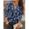 imageANRABESS Womens Tops 34 Sleeve Casual Henley Shirts V Neck Buttons Dressy Work Business Blouses 2026 Spring Trendy ClothesDark Navy Floral