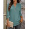 imageANRABESS Womens Tops 34 Sleeve Casual Henley Shirts V Neck Buttons Dressy Work Business Blouses 2026 Spring Trendy ClothesGray Green