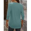 imageANRABESS Womens Tops 34 Sleeve Casual Henley Shirts V Neck Buttons Dressy Work Business Blouses 2026 Spring Trendy ClothesGray Green