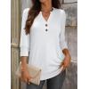 imageANRABESS Womens Tops 34 Sleeve Casual Henley Shirts V Neck Buttons Dressy Work Business Blouses 2026 Spring Trendy ClothesWhite