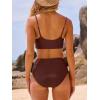 imageANRABESS Womens Triangle Bikini Sets O Ring Cut Out Two Piece Swimsuit Mid Rise Cute 2026 Summer Beach Cheeky Bathing SuitsBrown